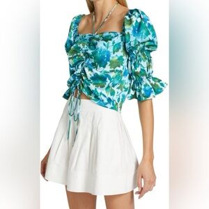 AMUR Raveena Puff-Sleeve Top